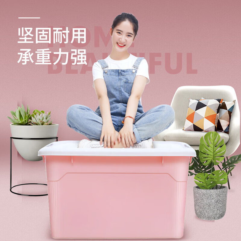 禧天龙(Citylong) X-6346收纳箱2个装(樱草蓝)特大号储物玩具收纳箱衣服整理箱车载后备箱收纳箱高清大图