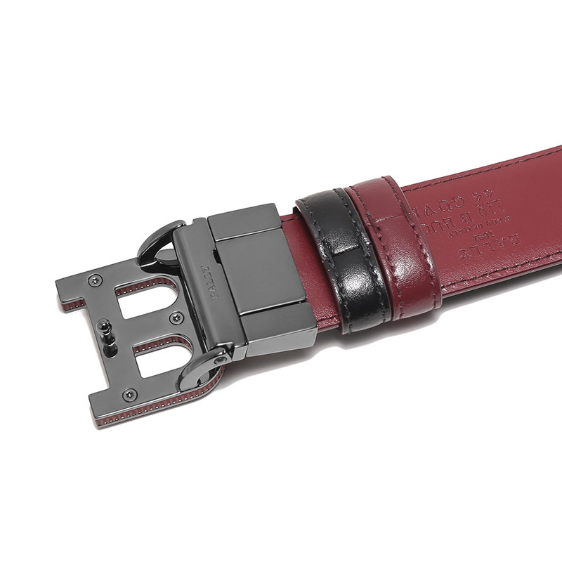 巴利bally男士牛皮b字搭扣可裁剪双面旋转皮带腰带bbuckle35tx