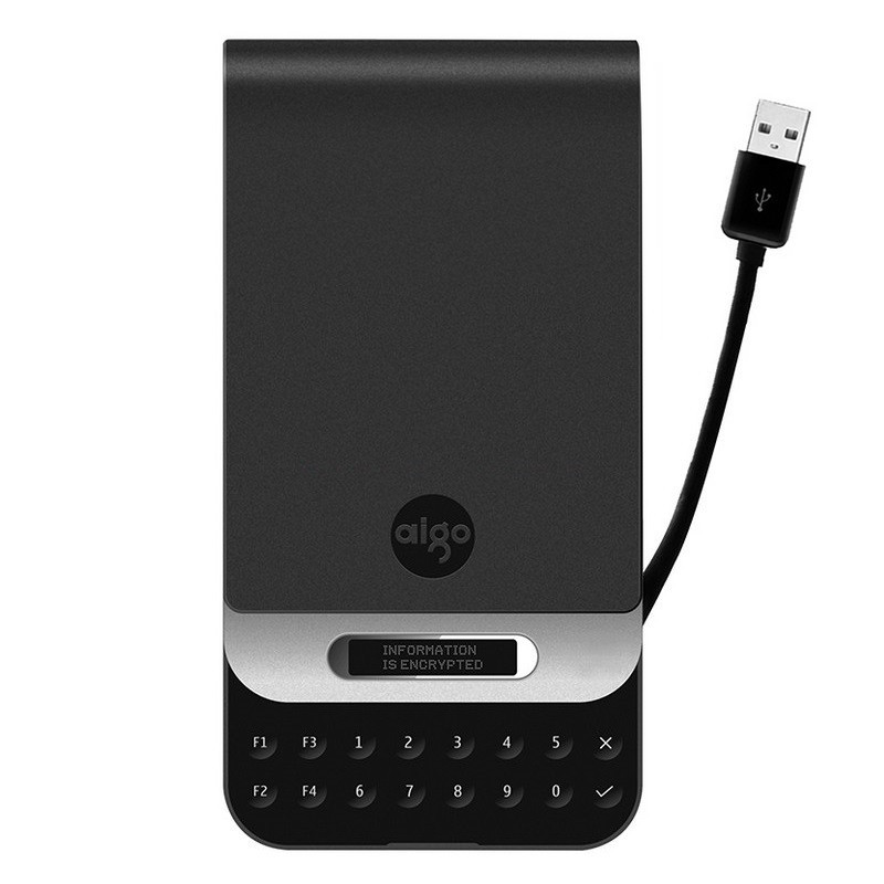 爱国者(aigo) 1TB 黑色 USB3.0 数据加密移动硬盘 机密王SK8671