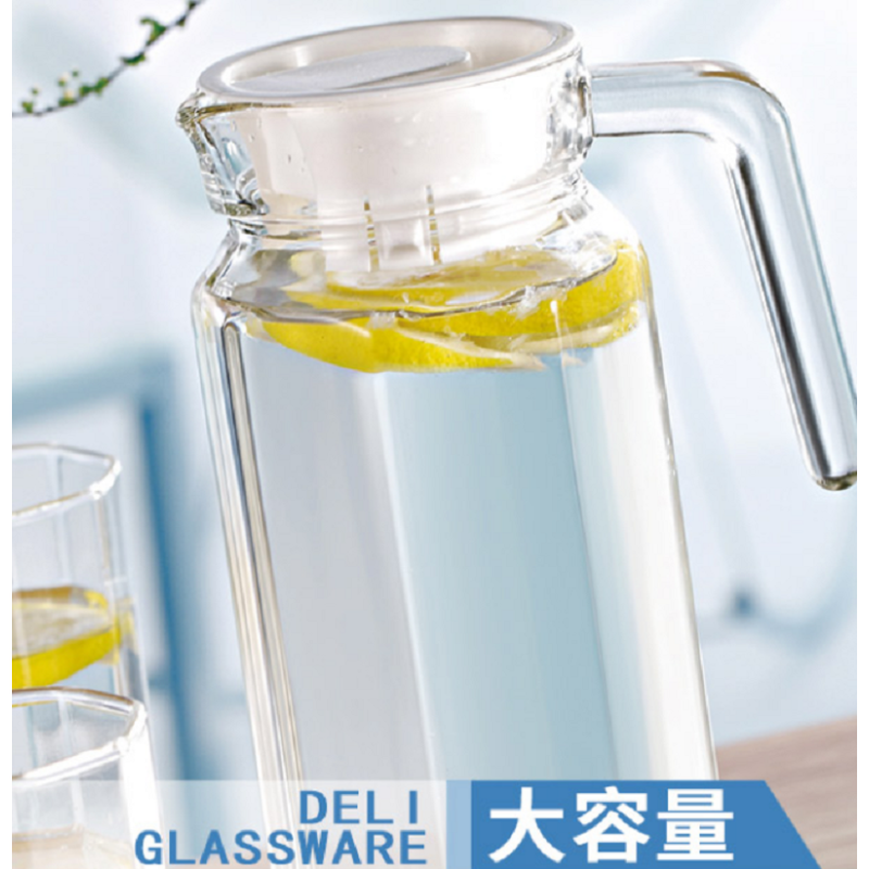 玉晶丽尊LZ060301玻璃冷水壶凉水壶八角水具五件套水壶单壶
