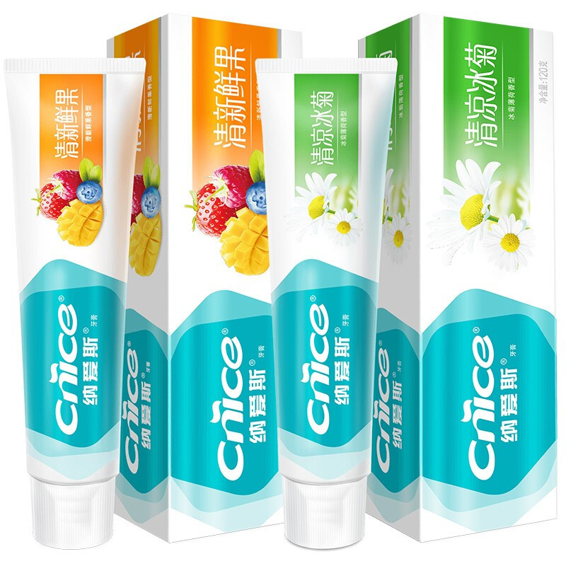 纳爱斯 清新鲜果牙膏+清凉冰菊牙膏 120g+120g