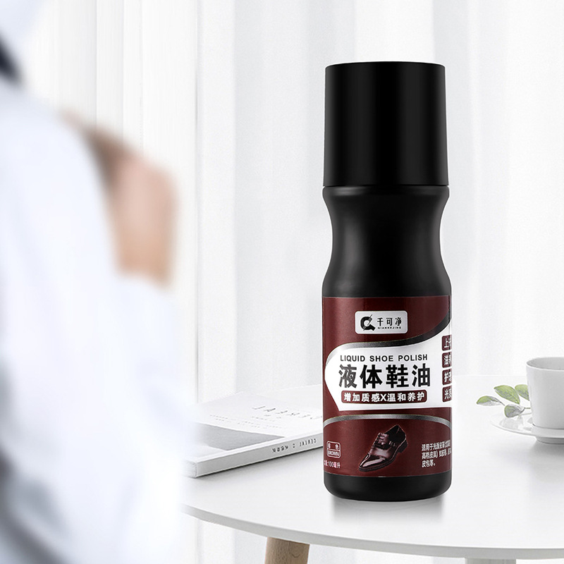 液体皮鞋油黑色真皮保养油无色通用液体擦皮鞋油鞋刷擦鞋神器棕色 棕色1瓶