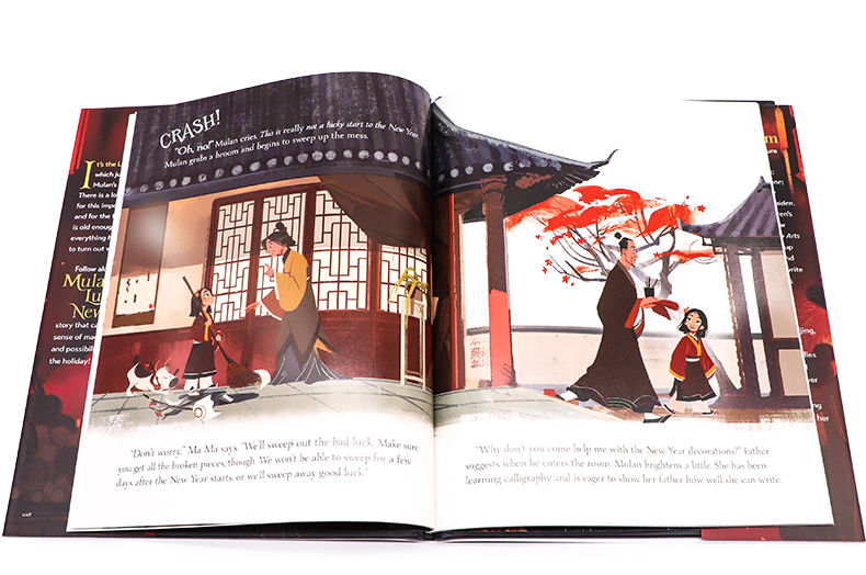 花木兰电影小说 [正版]花木兰的农历新年 英文原版 Mulan’s Lunar New Year 木兰的春节 迪士尼精装高清大图