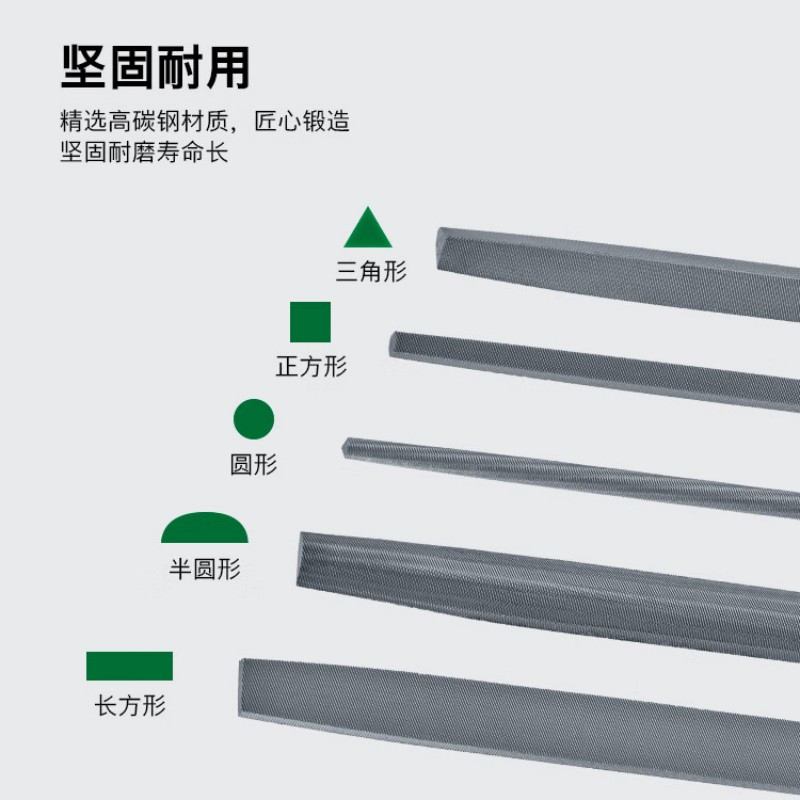 博世(BOSCH)锉刀钢锉木锉平锉圆锉半圆锉三角锉方锉套装 5件钢锉组套高清大图