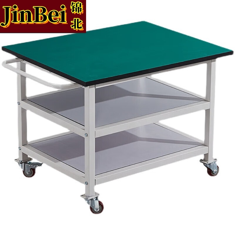 锦北三层周转车物料车防静电工作台可移动桌操作台小推车60*60*75cm高清大图