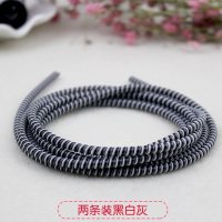 家柏饰(CORATED)耳机保护绳充电器保护线苹果安卓手机保护套耳机弹簧缠绕线器 1.1米黑白灰【两条装】