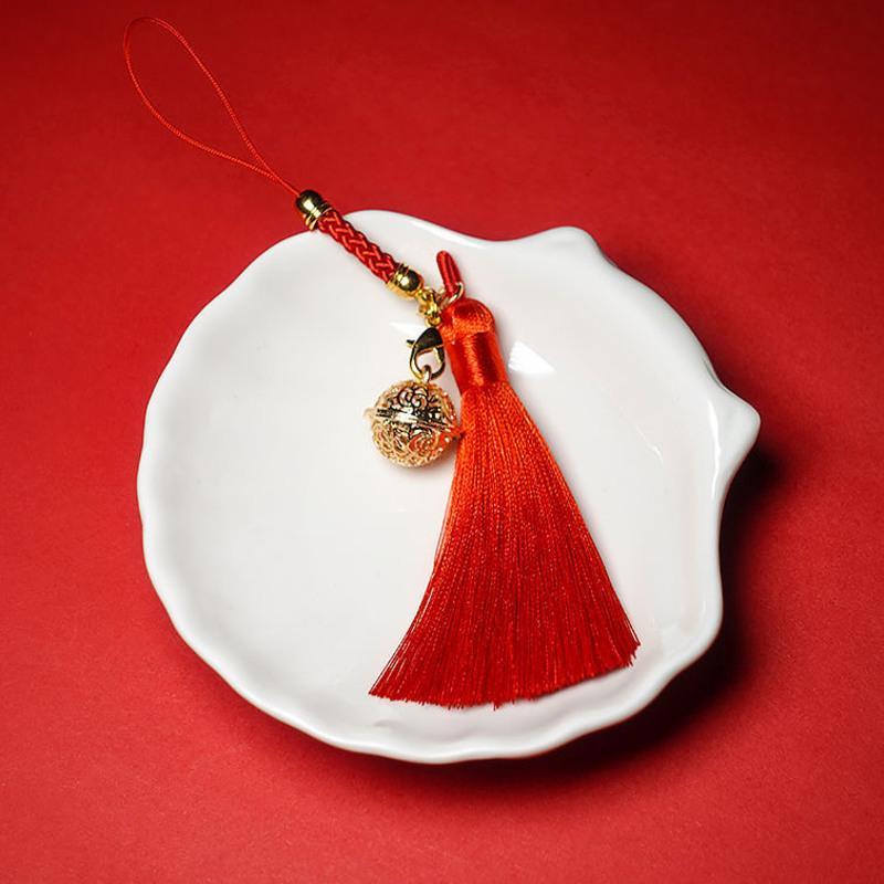 流苏宫铃铛手机挂件挂绳短挂饰品链女中国古风新款小吊坠可爱防丢