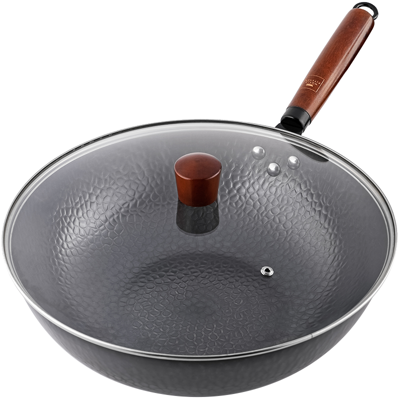WORLD KITCHEN 精铁锤纹系列炒锅 32cm (带盖) WK-CW32T/KZ/JY