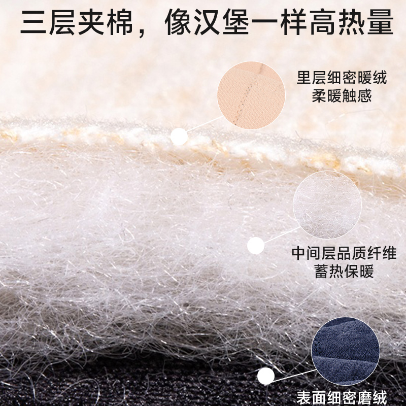 【三层夹棉】冬季保暖内衣套装家居服男加绒加厚套头防寒秋衣秋秋高清大图