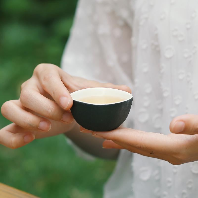 家柏饰(CORATED)黑陶快客杯一壶三杯户外收纳车载小巧泡茶过滤一体旅行茶具高清大图