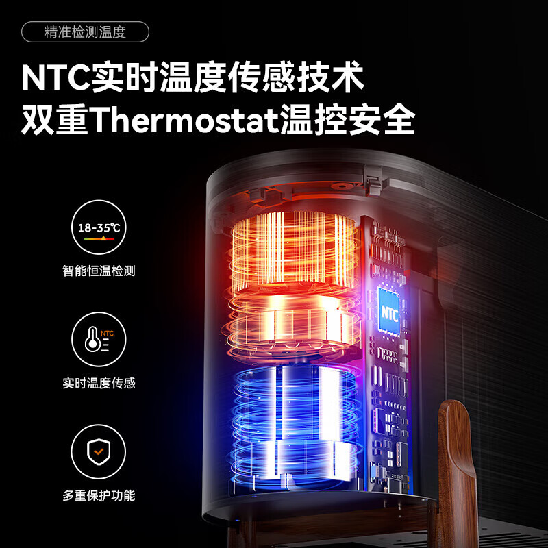 海尔(Haier)踢脚线取暖器石墨烯速热恒温电暖气防水居浴大面积取暖器全屋卧室语音电暖炉壁挂两用移动地暖 石墨烯语音款H高清大图
