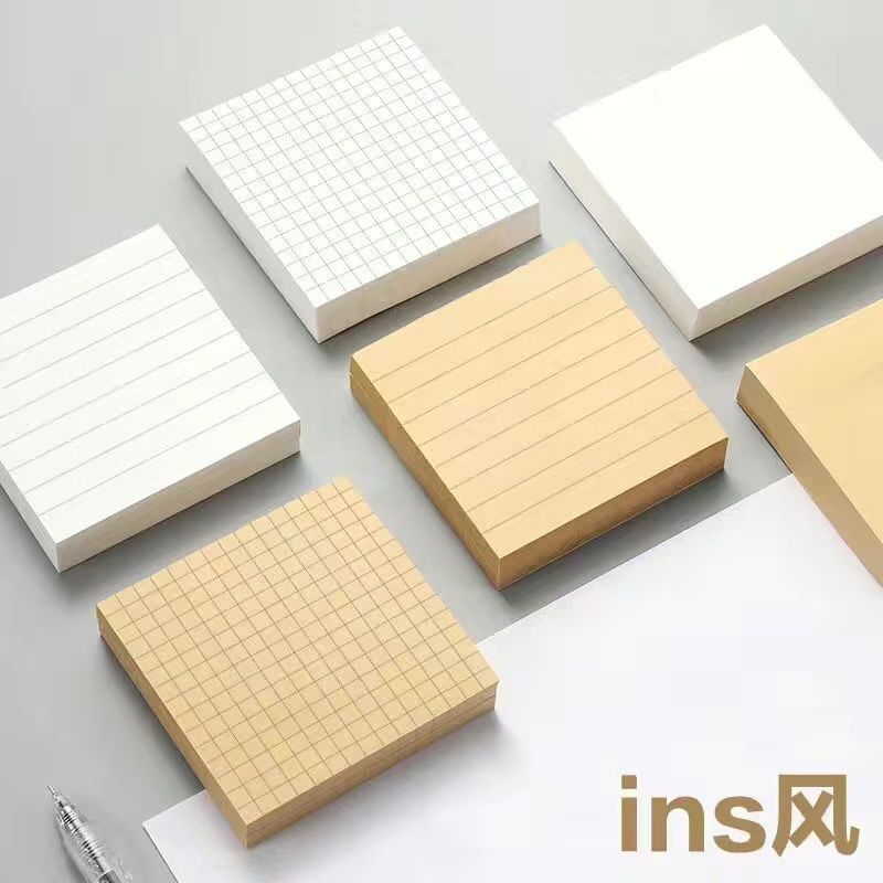 ins便利贴粘性强便签贴纸牛皮纸办公可撕便签本记事贴留言n次贴纸