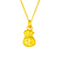 周贝贝珠宝 祈福福袋吊坠黄金足金3D硬金福气吊坠 生日礼物 ZHJD0006
