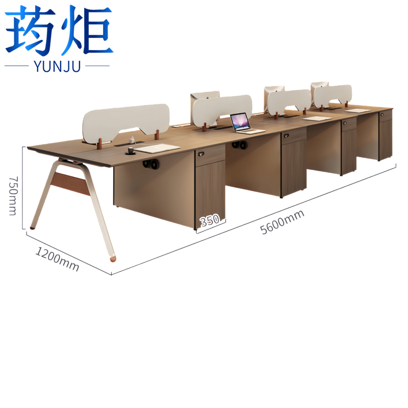 荺炬职员桌八人位张高清大图