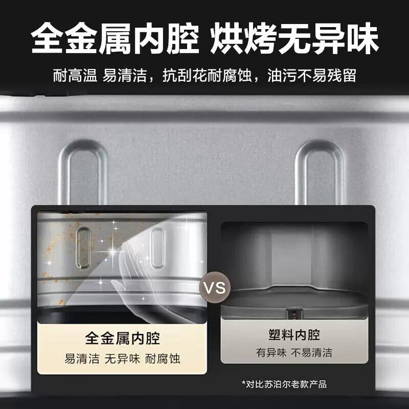 苏泊尔空气炸锅KJ55D78 5.5L大容量旋钮控温不粘内锅1500W高效加热塑料机身简约设计高清大图