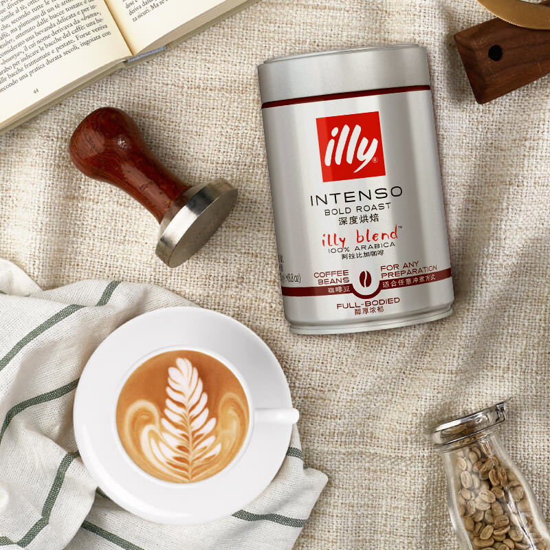 illy意利阿拉比卡深度烘焙咖啡豆250g原装罐装意式拼配