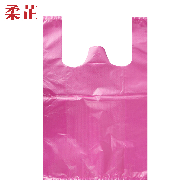 柔芷 新料塑料袋垃圾袋提耳式 320mm*600mm+100个装/卷