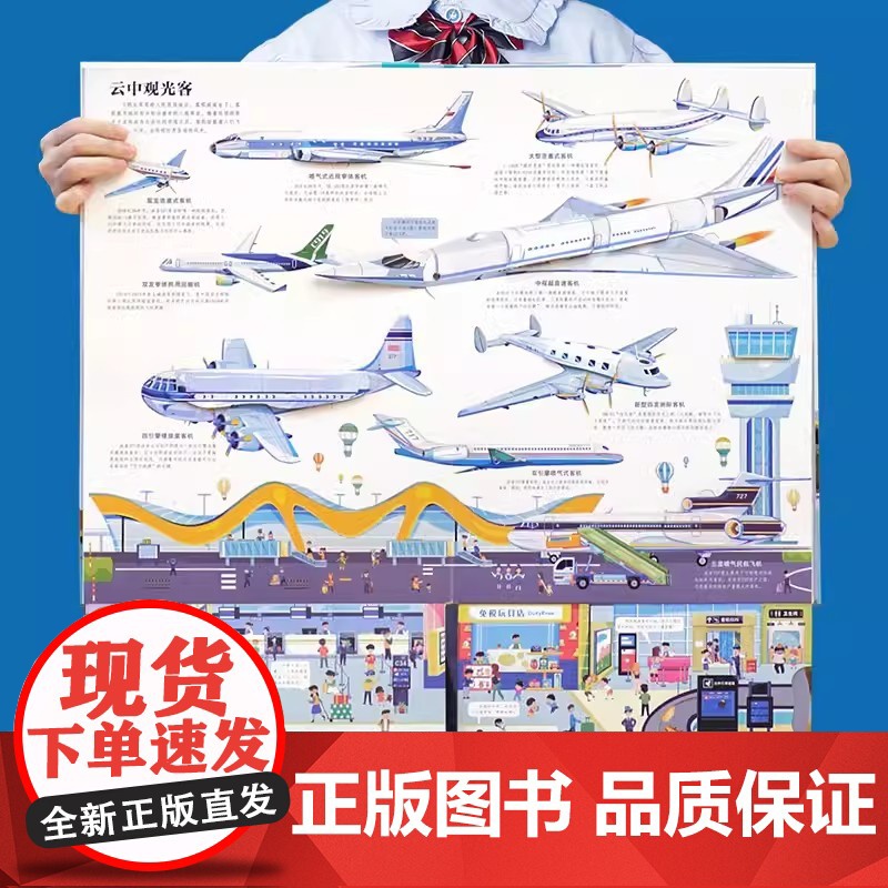 [央视网]各种各样的飞机 超好玩的3D立体翻翻书 科普百科 启蒙认知书 交通工具绘本 儿童小男孩礼物 飞机认知绘本 QH高清大图