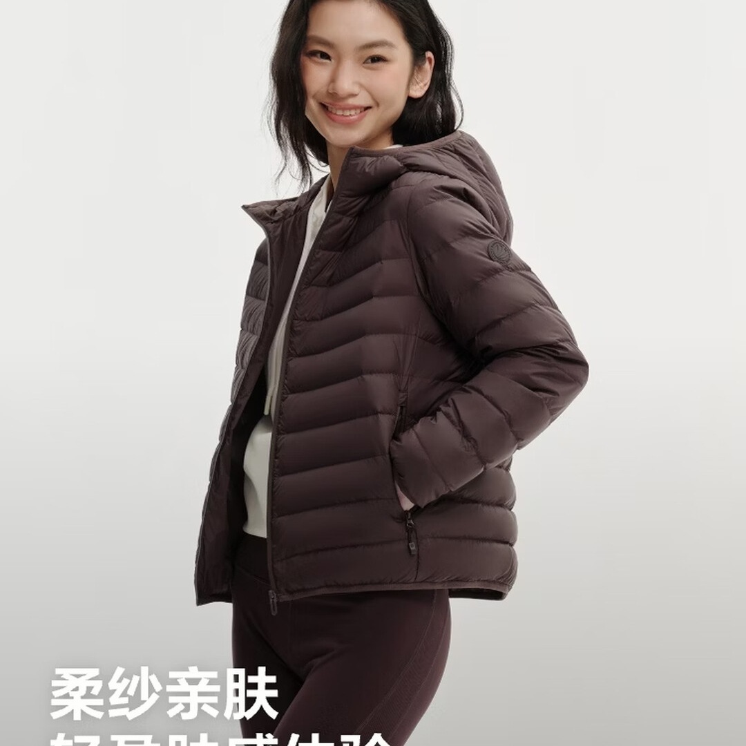 波司登(BOSIDENG)女士排骨条时尚短款连帽三防轻薄百搭羽绒服B260135002 焦糖咖色7637 尺码190
