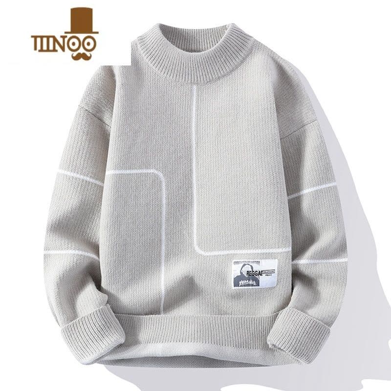 YANXU男士毛衣青少年学生打底针织衫休闲内搭半高领潮流毛衫男图片