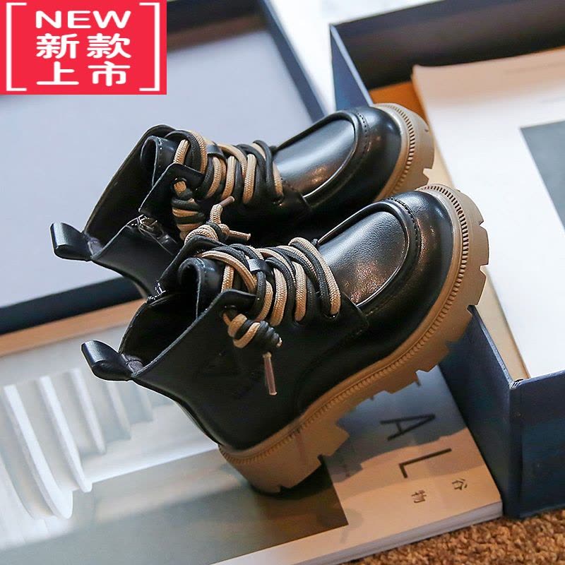 可莉允女童马丁靴2022新款秋冬英伦大棉皮靴防滑女宝宝短靴加绒儿童靴子图片