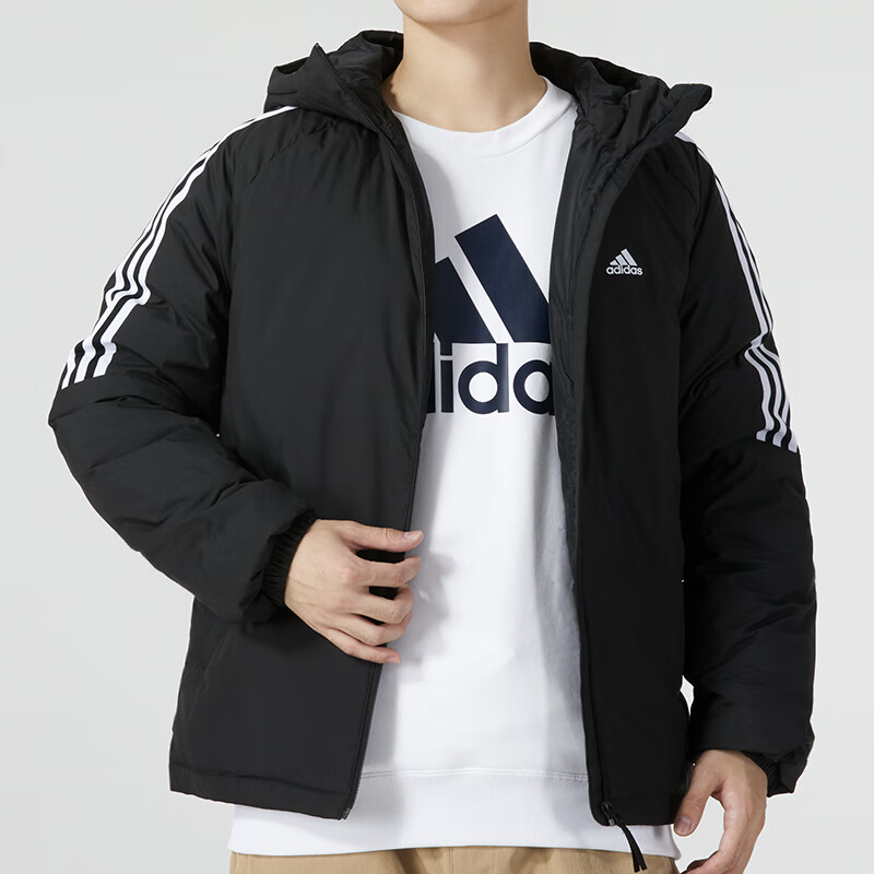 阿迪达斯 (adidas) 羽绒服男装新款运动服连帽防风保暖羽绒服休闲夹克外套IT8730 ZP IT8730/黑色 S