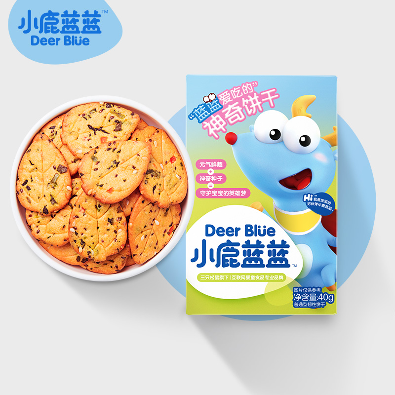 小鹿蓝蓝 神奇饼干40g 宝宝零食儿童蔬菜饼干