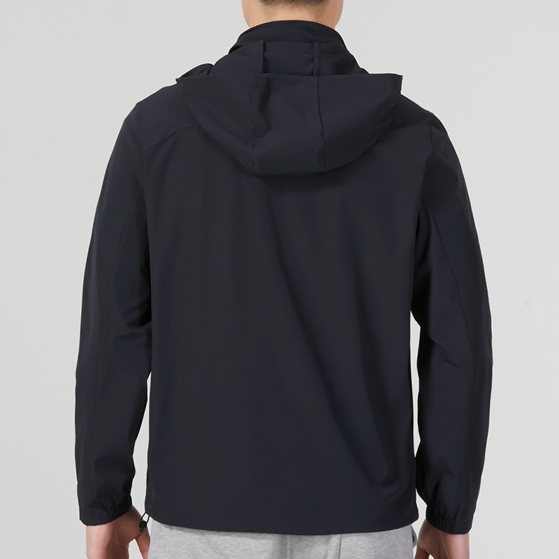 安德玛(Under Armour)外套男装新款防风连帽健身训练跑步运动透气宽松夹克22500408-001 ZP高清大图