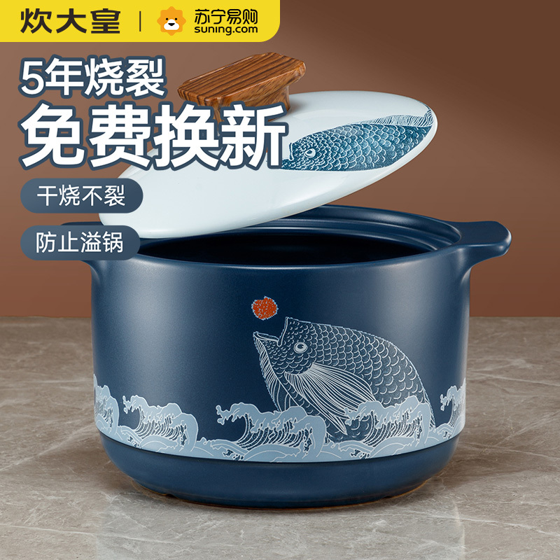 炊大皇砂锅炖锅家用耐高温陶瓷锅煲汤熬药锅煤气灶专用沙锅煲TC45SY