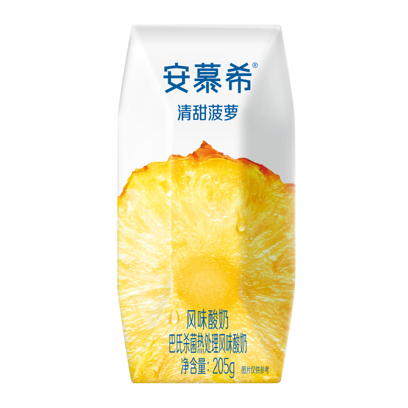 [5月生产]伊利安慕希风味酸奶 清甜菠萝205g*12盒*2箱