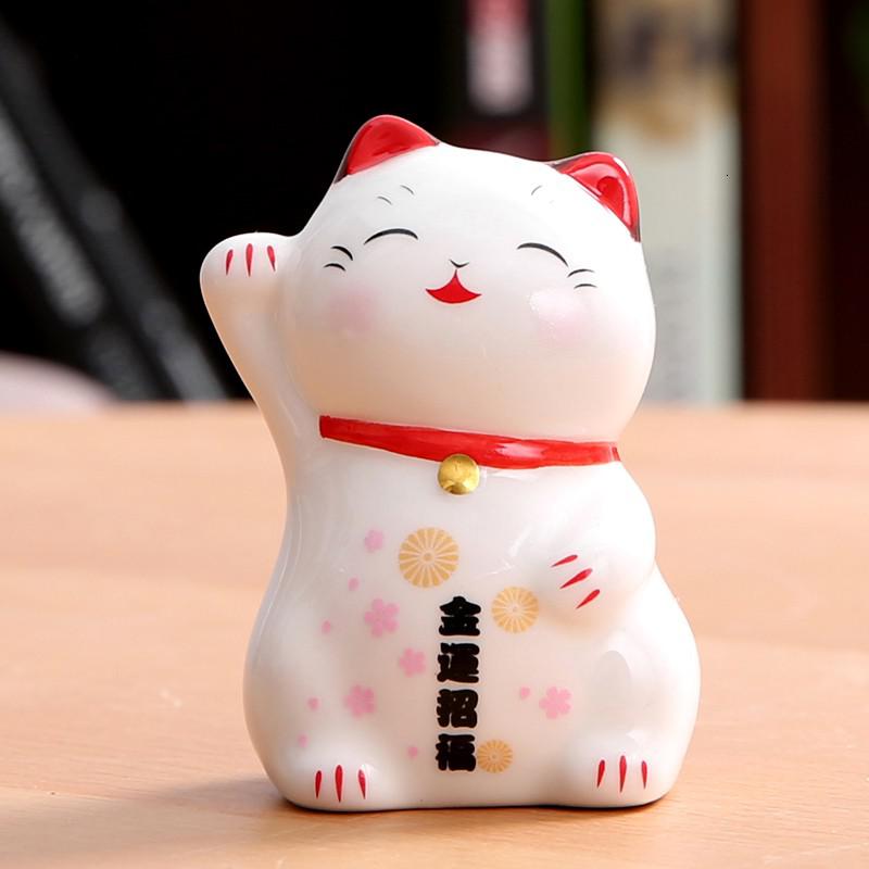 猫开业摆件 日本陶瓷家居客厅进宝 店铺小号创意生日礼品 三维工匠 家内平安_882_159