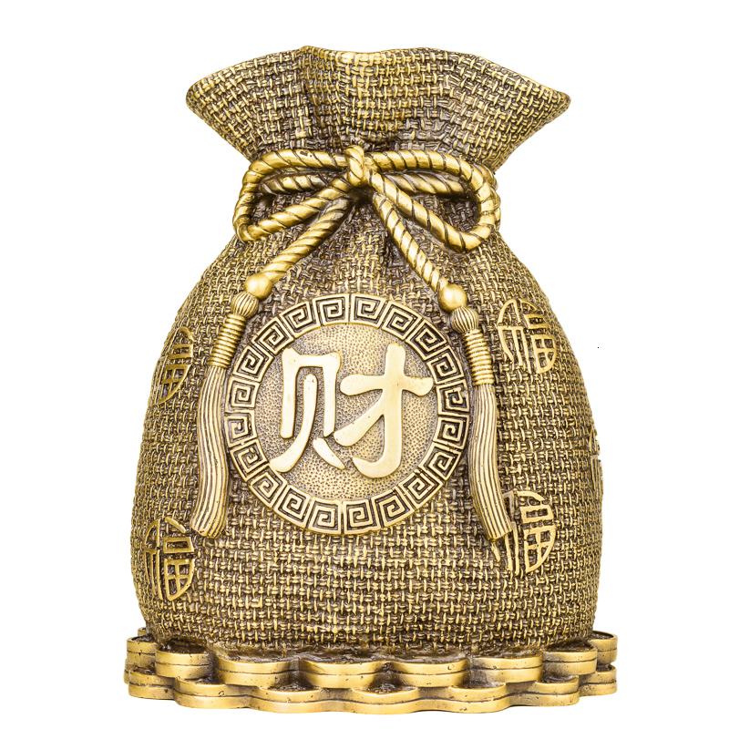 美帮汇铜存钱罐摆件 福袋钱袋家居装饰品客厅电视柜工艺品高清大图