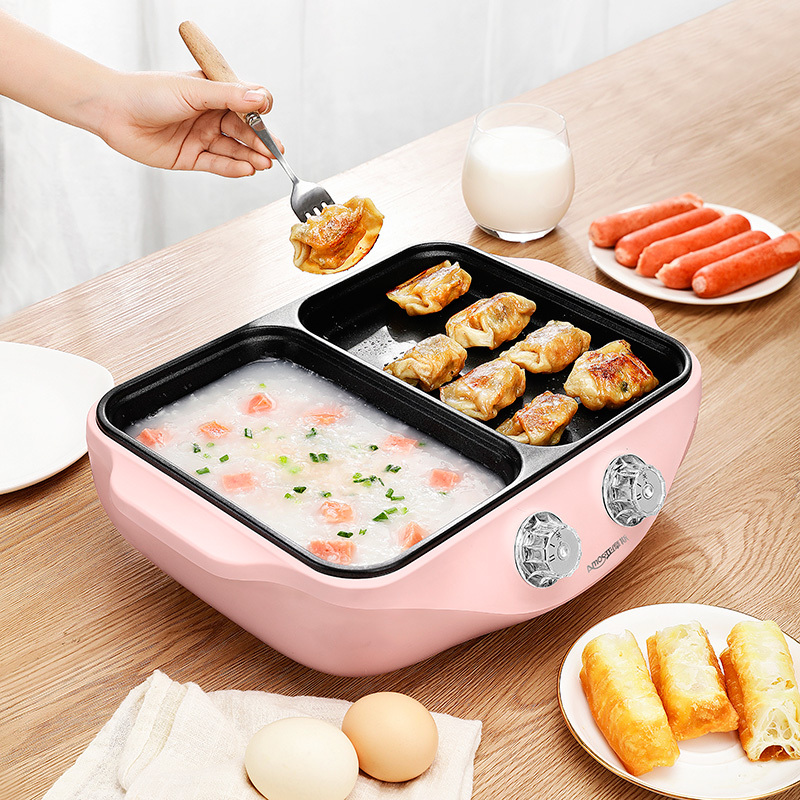 亚摩斯(AMOS)双胆多功能电火锅食品级涮煎炒炸煮AS-HP15E 单个装