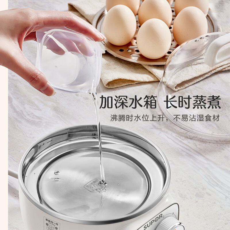 苏泊尔(SUPOR)煮蛋器蒸蛋器 双层 3L容量定时免看管自动断电 小型电蒸锅早餐蒸蛋 Z16YK958高清大图