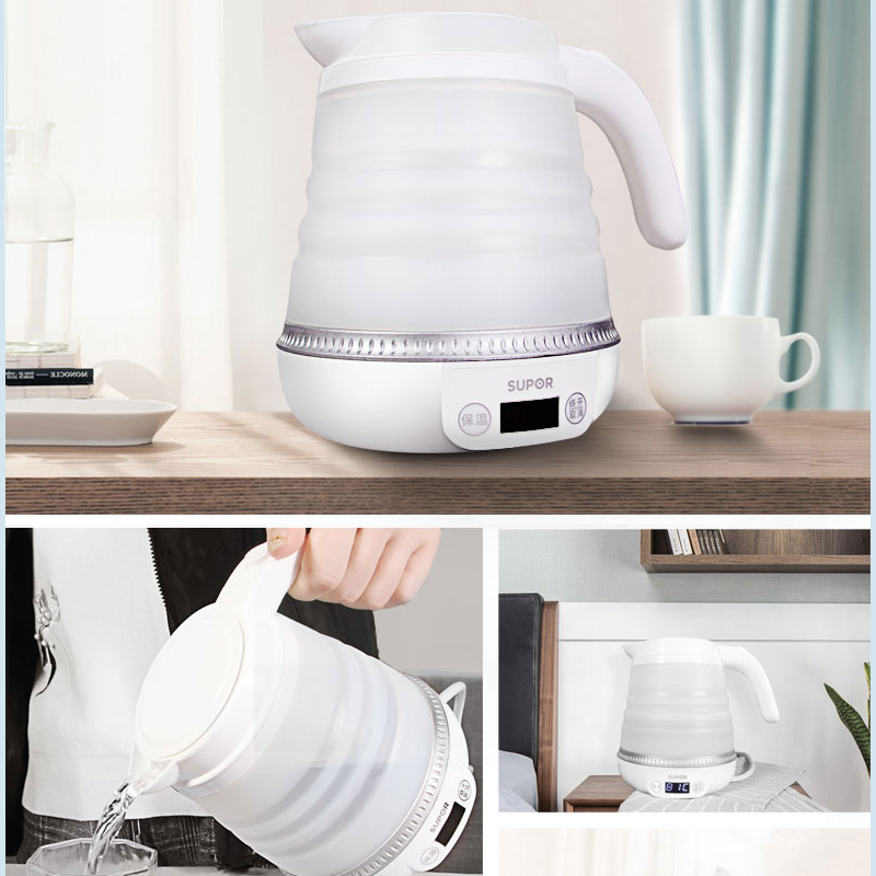 苏泊尔(SUPOR)电水壶 0.6L折叠易携带6段调温 实时温显 多国通用食品级硅胶壶体SW-06J006高清大图