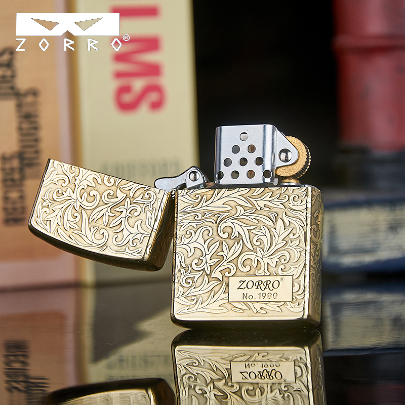 苏宁自营zorro佐罗煤油防风打火机限量唐草经典唐草火机男士节日送礼