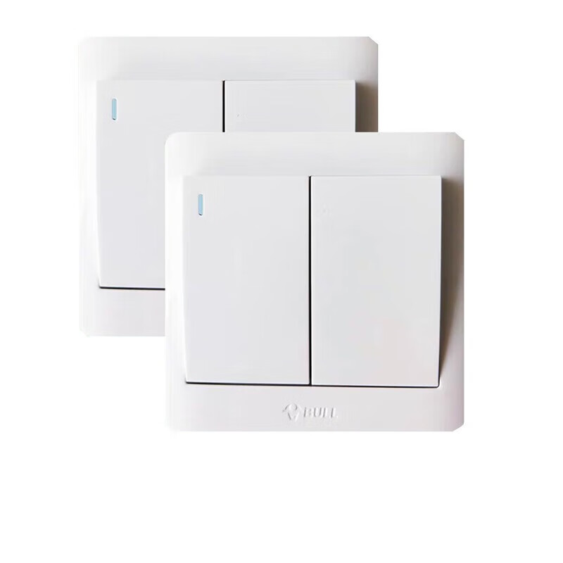 公牛 开关面板 二位单极带荧光开关 二开单控 86型 (白色) 暗装 GN-G32K211高清大图