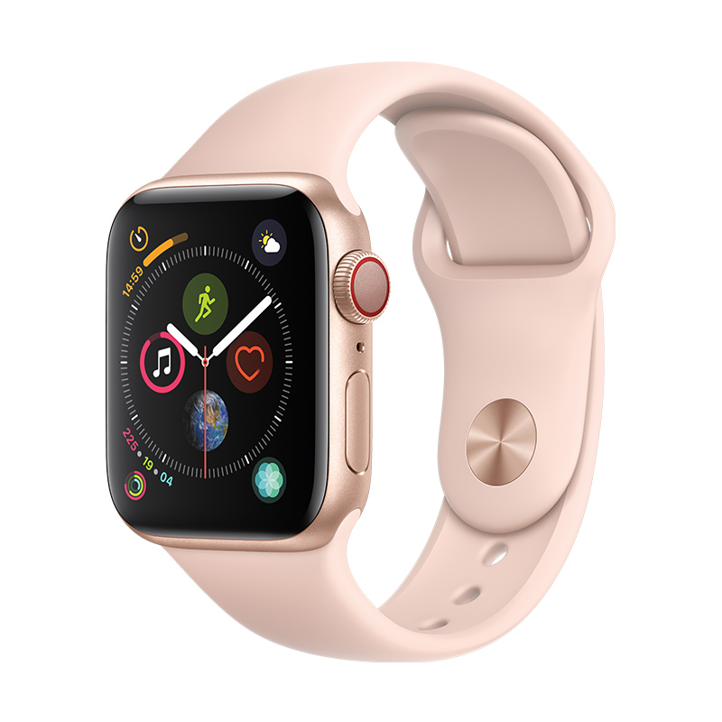 Apple Watch Series4 智能手表GPS+蜂窝网络款 40毫米金色铝金属表壳搭配粉砂色运动型表带