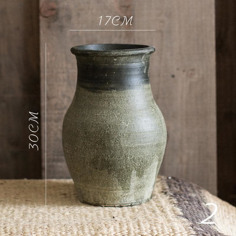 家柏饰(CORATED)粗陶陶罐花瓶花盆 多肉复古做旧仿古大号土陶盆坛子插干花 2图片