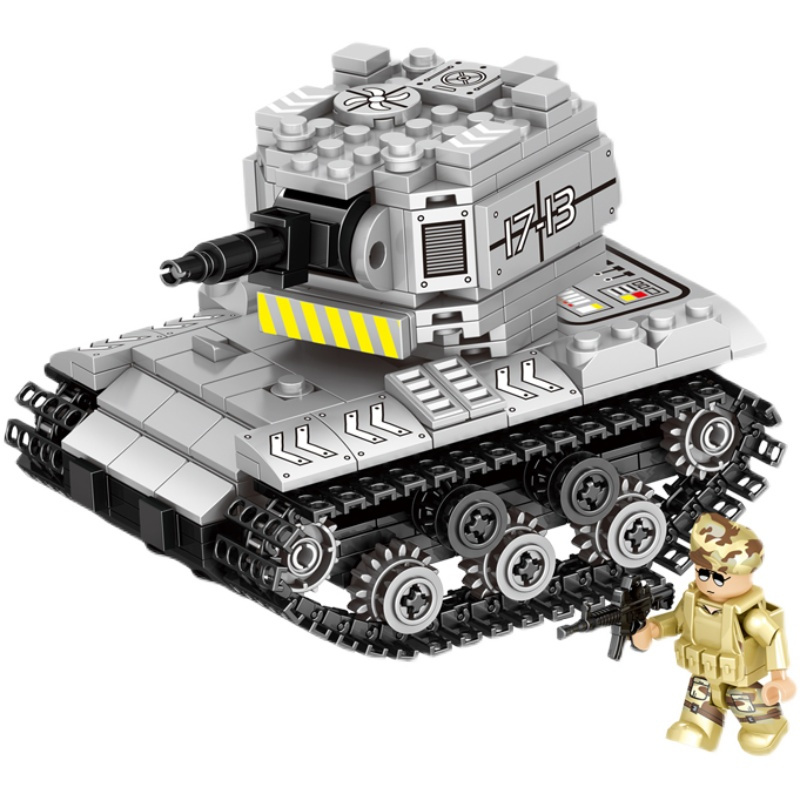 卫鹰履带坦克354颗粒坦克系列二战军事模型履带乐高积木儿童益智拼装