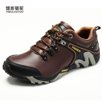 YIBULUOTUO皮鞋男鞋登山鞋真皮户外鞋徒步鞋防水防滑防臭越野运动鞋休闲皮鞋
