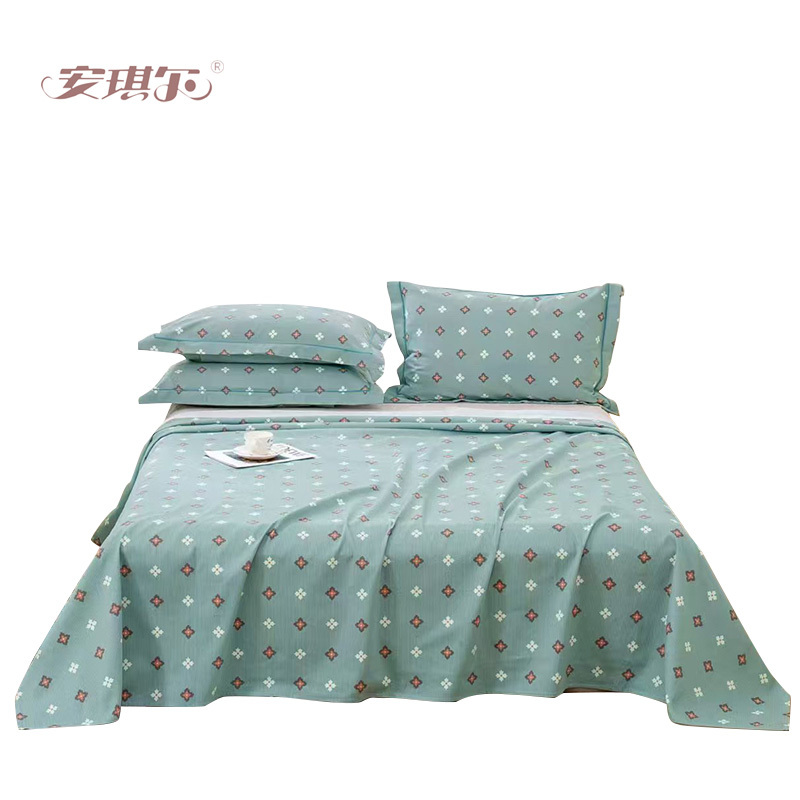 安琪尔小竹棉床单三件套（床单245*250cm枕套48*74cm）套