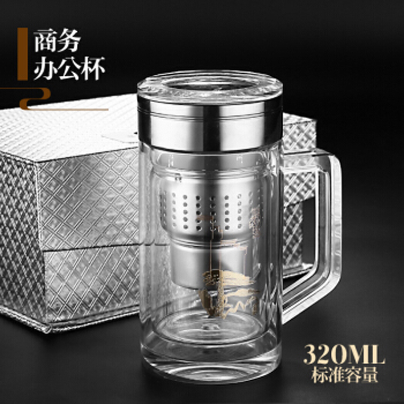 富光 银龙系列双层水晶玻璃杯 320ML HB
