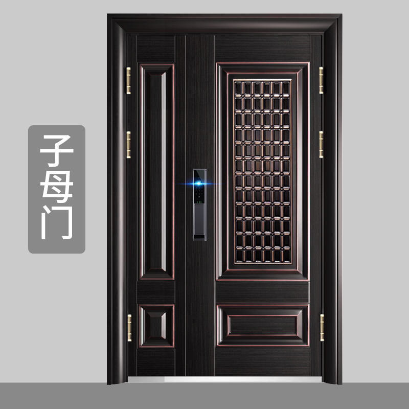 顾好 大窗通风门防盗门家用甲级透气安全进户门指纹门中门智能防盗子母门全自动智能锁入户门