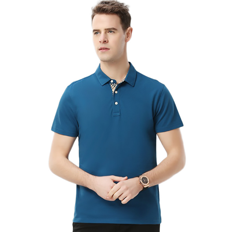 琪罗polo衫工作服短袖工装蓝色视频