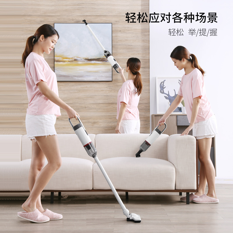 宝家丽(bobbot)无线家用吸尘器BW818手持式小型大吸力车用充电推杆强力低噪吸尘器