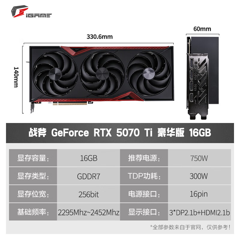 七彩虹RTX 5070Ti 战斧豪华版16GB独显 GDDR7 DLSS 4 电竞光追游戏设计电脑显卡 RTX5070Ti 设计显卡AI视频剪辑显卡高清大图