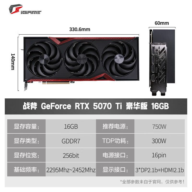 七彩虹RTX 5070Ti 战斧豪华版16GB独显 GDDR7 DLSS 4 电竞光追游戏设计电脑显卡 RTX5070Ti 设计显卡AI视频剪辑显卡图片