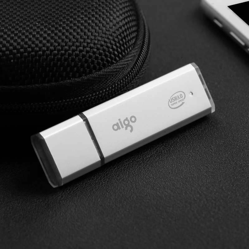 爱国者（aigo）U320优盘 64GB 银色USB3.0 小巧便携闪充金属亮银U盘