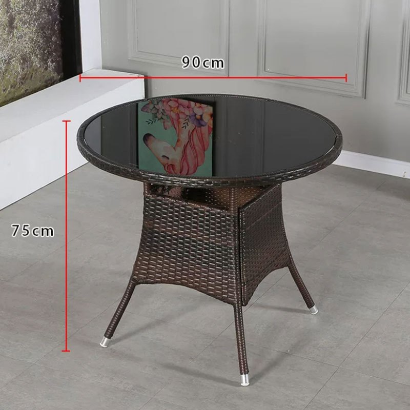 苏宁 金菲罗格 办公家具 户外阳台藤编休闲桌 直径90圆桌